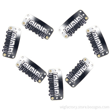Wholesale cheap price metal hair extension wigs clip, 2.8cm 3.2cm u shape metal snap natural hair wig clips, wig metal clip